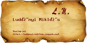 Ludányi Miklós névjegykártya